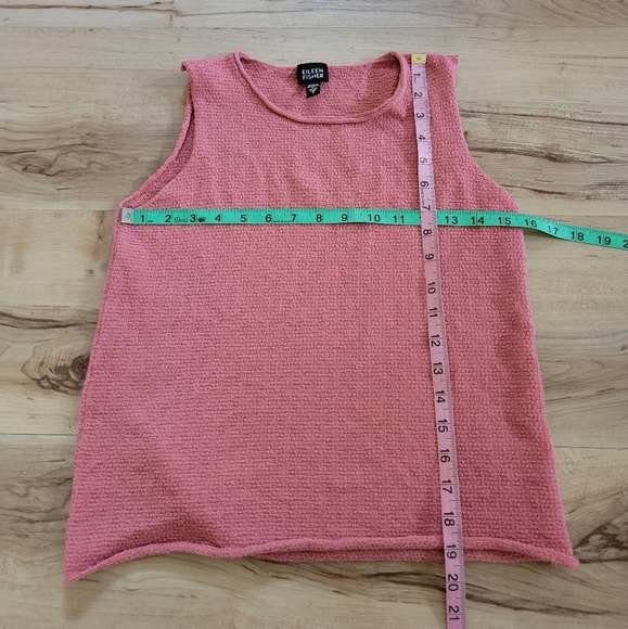 Vtg Eileen Fisher Pink 100% Wool Textured Sleeveless Tank Top Women Size Small - Picture 3 of 5